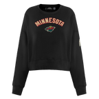 NHL MINNESOTA WILD CLASSIC WOMEN'S FLEECE CREWNECK (BLACK)
