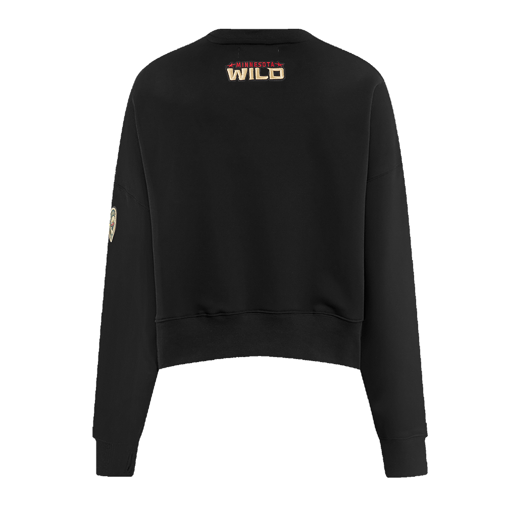NHL MINNESOTA WILD CLASSIC WOMEN'S FLEECE CREWNECK (BLACK)