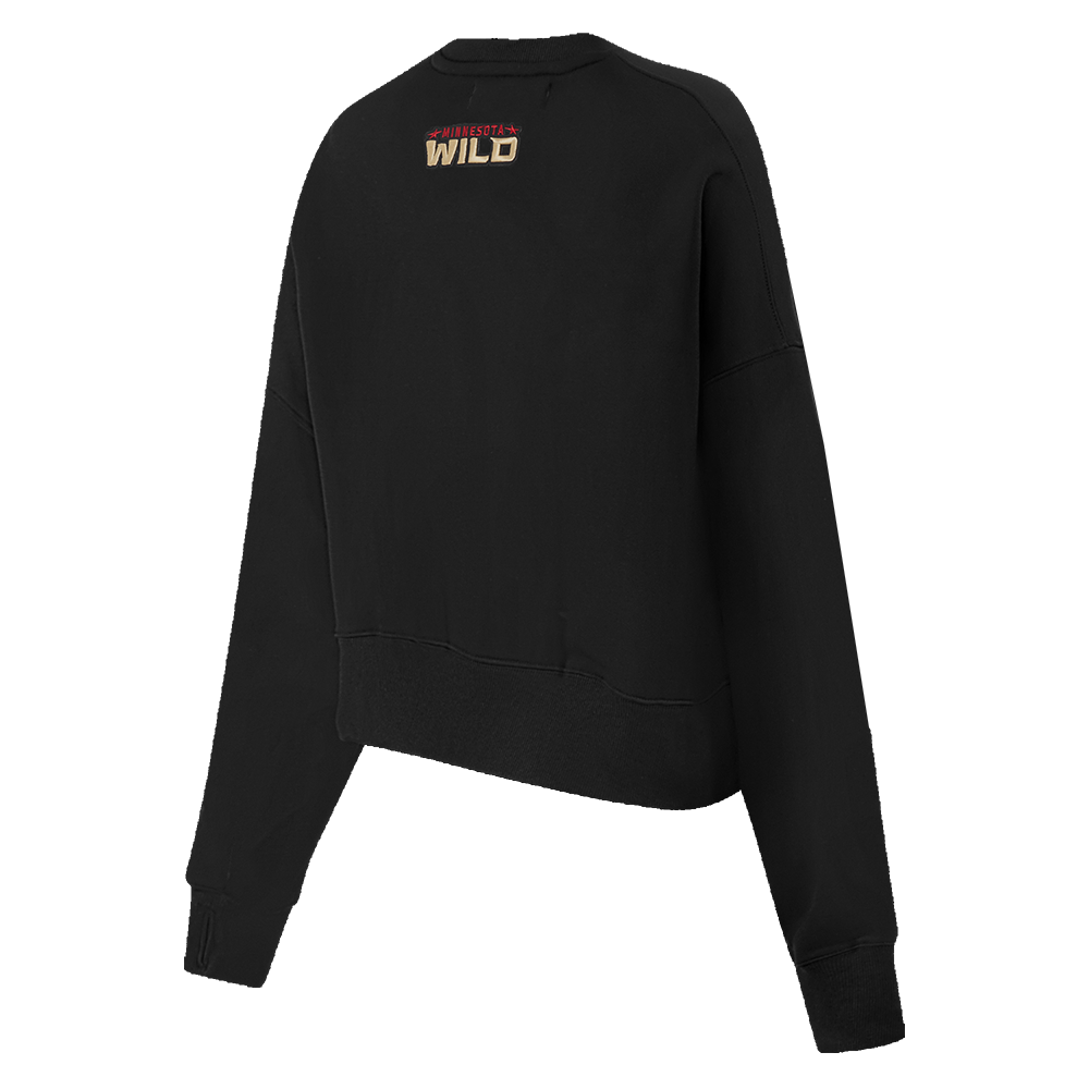 NHL MINNESOTA WILD CLASSIC WOMEN'S FLEECE CREWNECK (BLACK)