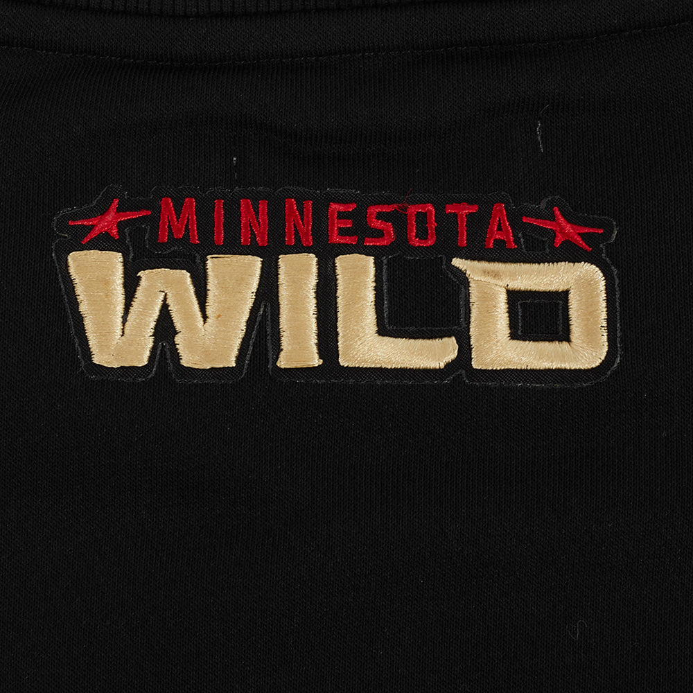 NHL MINNESOTA WILD CLASSIC WOMEN'S FLEECE CREWNECK (BLACK)