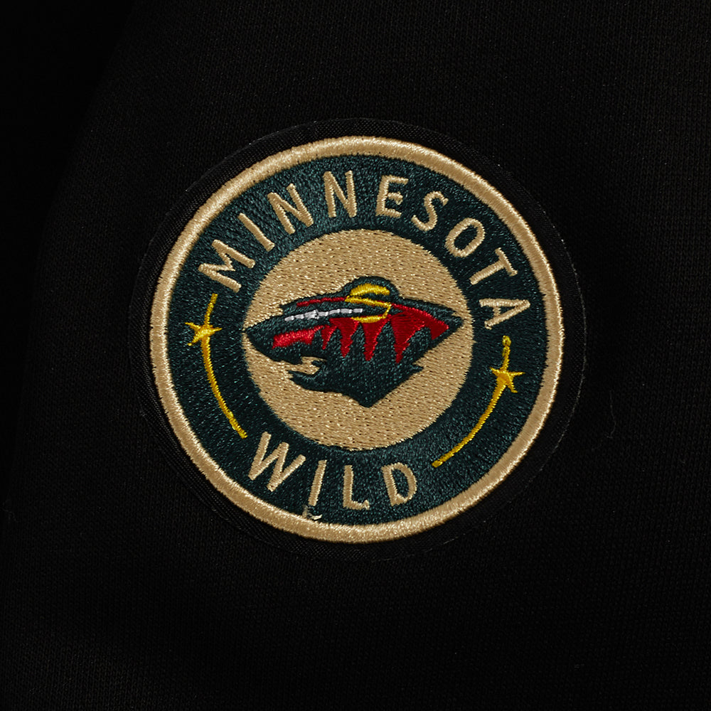 NHL MINNESOTA WILD CLASSIC WOMEN'S FLEECE CREWNECK (BLACK)