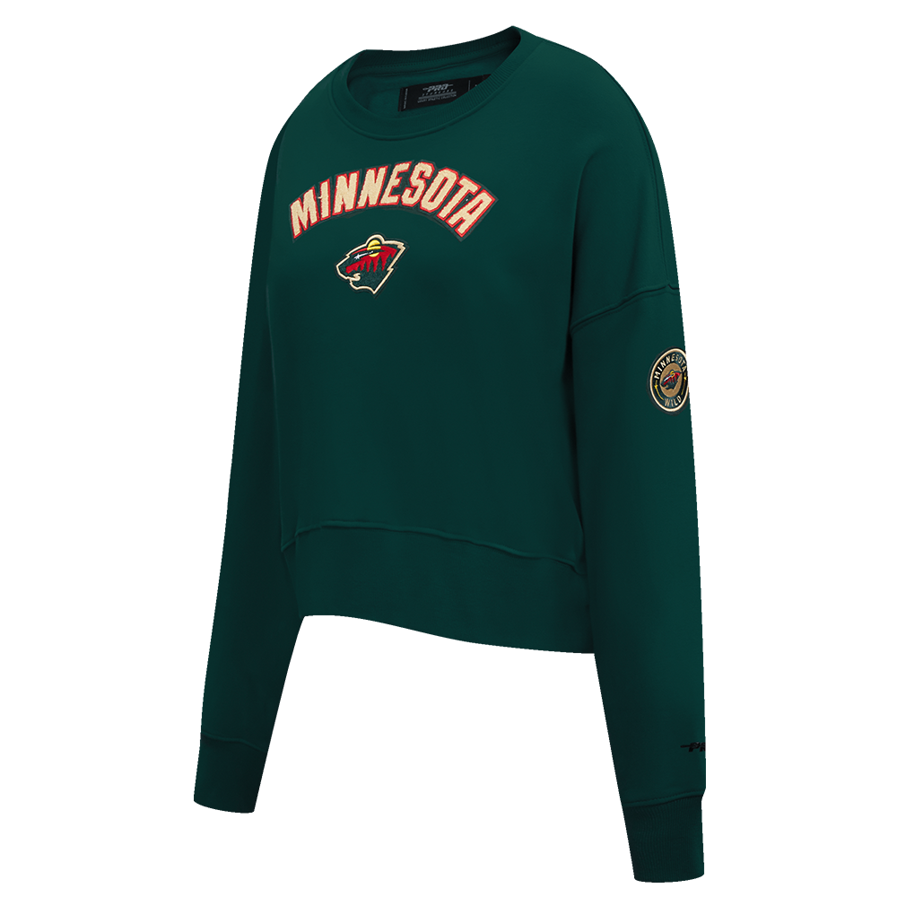 NHL MINNESOTA WILD CLASSIC WOMEN'S FLEECE CREWNECK (FOREST GREEN)