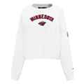 NHL MINNESOTA WILD CLASSIC WOMEN'S FLEECE CREWNECK (WHITE)