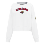 NHL MINNESOTA WILD CLASSIC WOMEN'S FLEECE CREWNECK (WHITE)