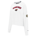NHL MINNESOTA WILD CLASSIC WOMEN'S FLEECE CREWNECK (WHITE)