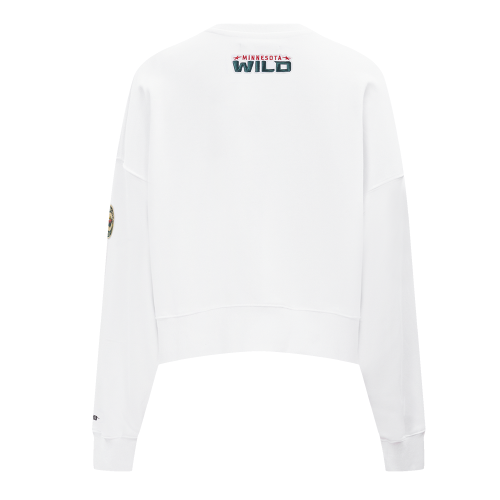 NHL MINNESOTA WILD CLASSIC WOMEN'S FLEECE CREWNECK (WHITE)