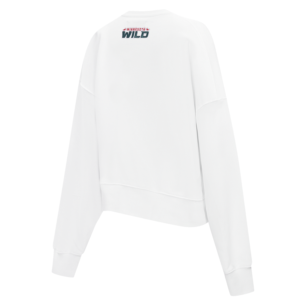 NHL MINNESOTA WILD CLASSIC WOMEN'S FLEECE CREWNECK (WHITE)
