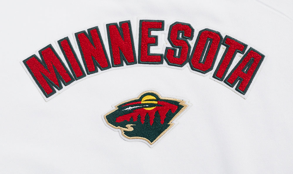 NHL MINNESOTA WILD CLASSIC WOMEN'S FLEECE CREWNECK (WHITE)