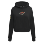 NHL MINNESOTA WILD CLASSIC CHANDAIL À CAPUCHON COURT EN MOLLETON POUR FEMME (NOIR)