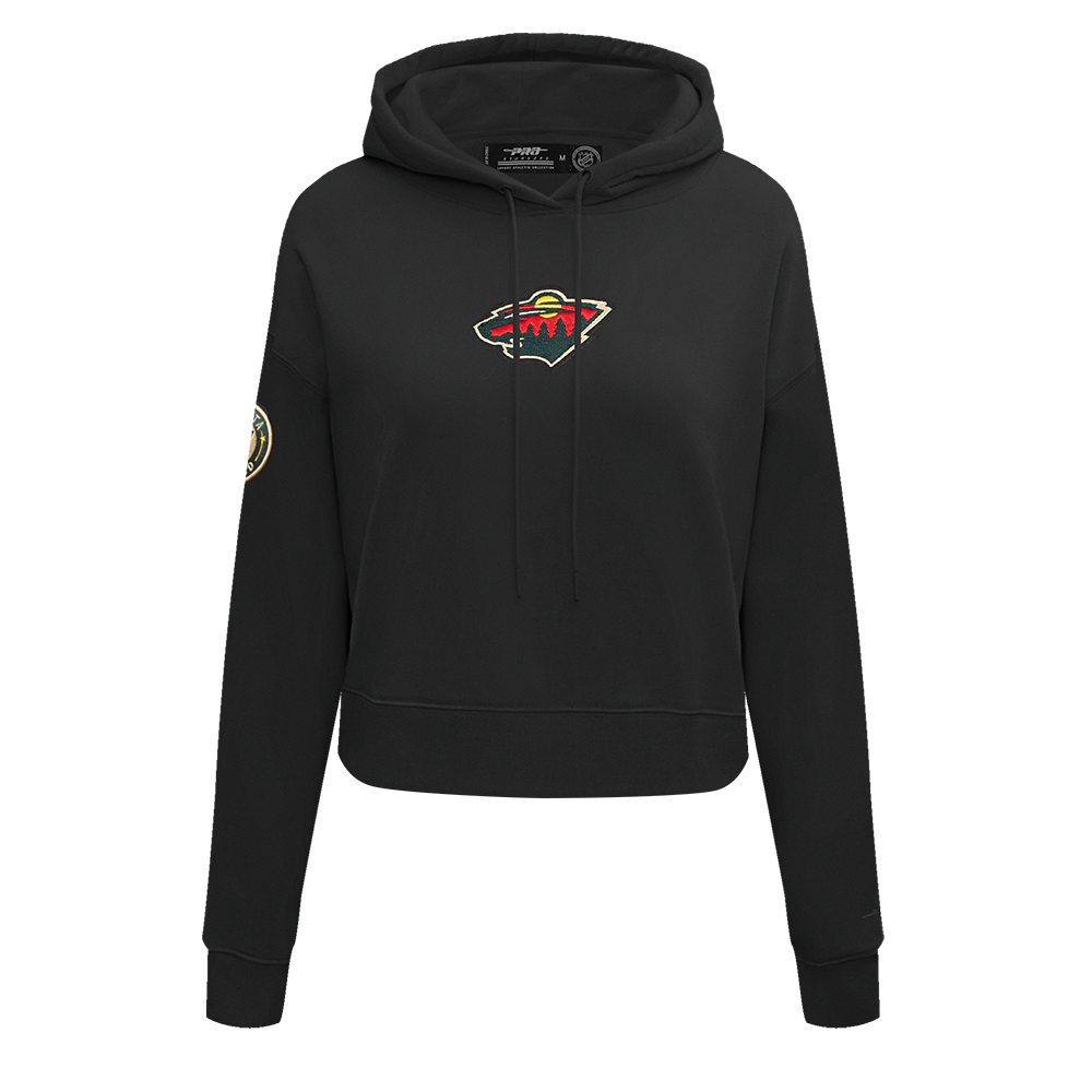 NHL MINNESOTA WILD CLASSIC CHANDAIL À CAPUCHON COURT EN MOLLETON POUR FEMME (NOIR)