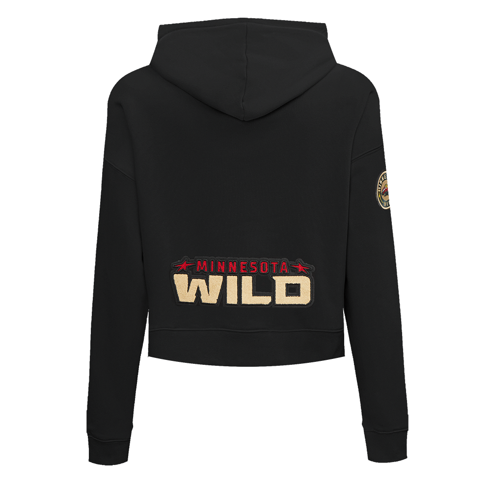 NHL MINNESOTA WILD CLASSIC CHANDAIL À CAPUCHON COURT EN MOLLETON POUR FEMME (NOIR)