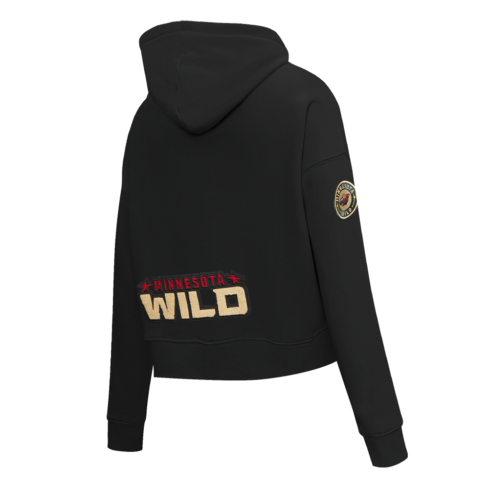NHL MINNESOTA WILD CLASSIC CHANDAIL À CAPUCHON COURT EN MOLLETON POUR FEMME (NOIR)