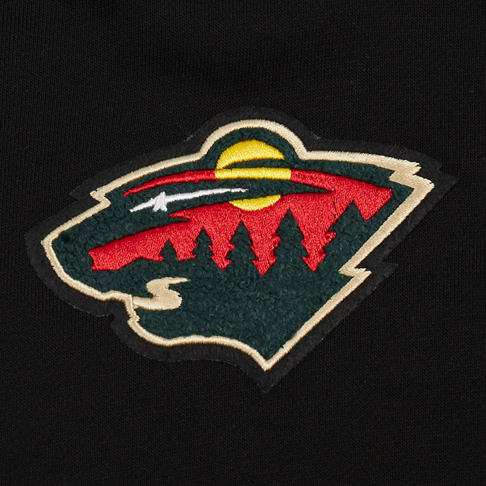 NHL MINNESOTA WILD CLASSIC CHANDAIL À CAPUCHON COURT EN MOLLETON POUR FEMME (NOIR)