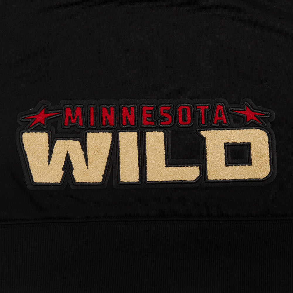 NHL MINNESOTA WILD CLASSIC CHANDAIL À CAPUCHON COURT EN MOLLETON POUR FEMME (NOIR)