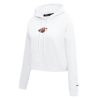 NHL MINNESOTA WILD CLASSIC WOMEN'S CROPPED FLEECE PULLOVER HOODIE (WHITE)