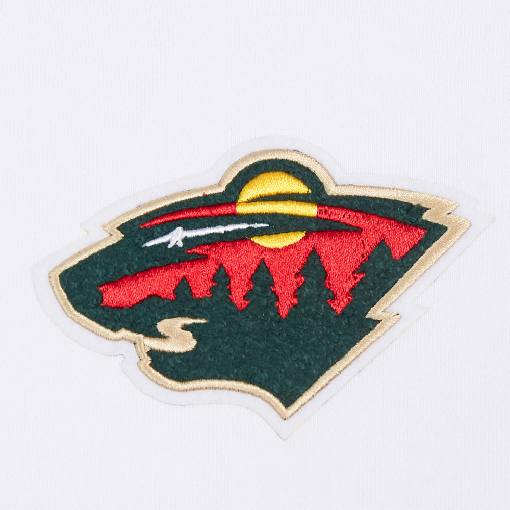 NHL MINNESOTA WILD CLASSIC WOMEN'S CROPPED FLEECE PULLOVER HOODIE (WHITE)