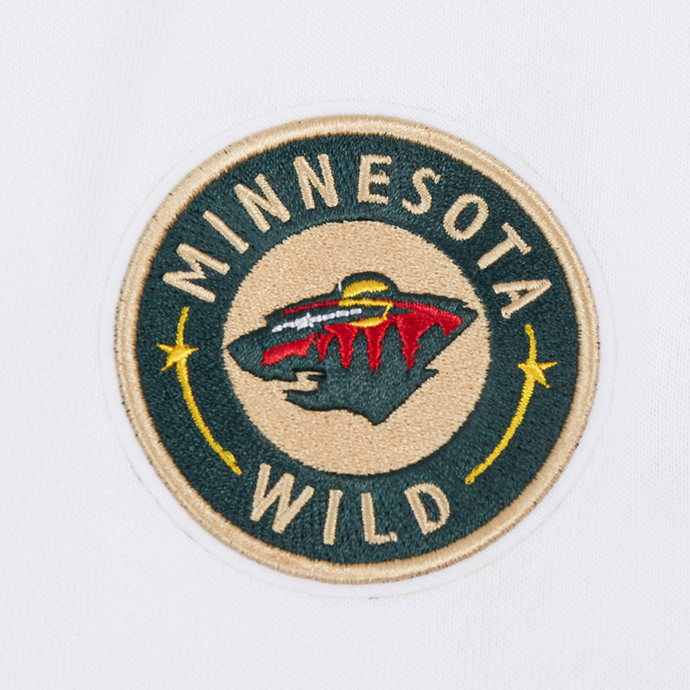 NHL MINNESOTA WILD CLASSIC WOMEN'S CROPPED FLEECE PULLOVER HOODIE (WHITE)