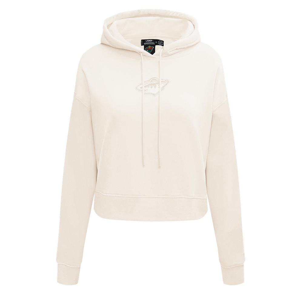 NHL MINNESOTA WILD NEUTRAL WOMEN'S CROPPED PULLOVER HOODIE (EGGSHELL)