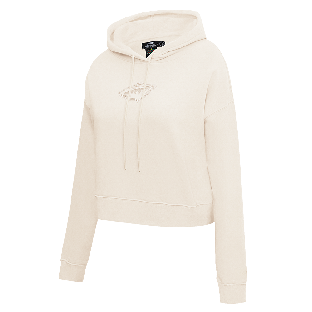 NHL MINNESOTA WILD NEUTRAL WOMEN'S CROPPED PULLOVER HOODIE (EGGSHELL)