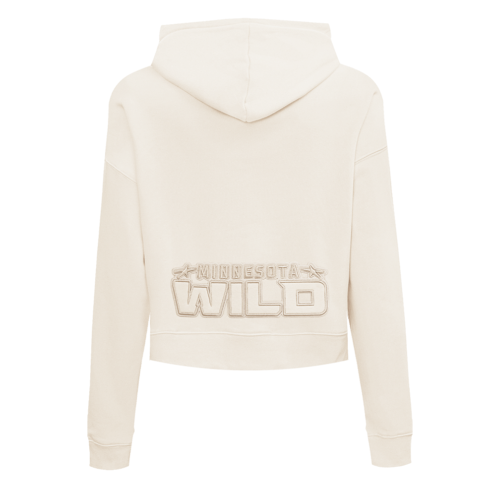 NHL MINNESOTA WILD NEUTRAL WOMEN'S CROPPED PULLOVER HOODIE (EGGSHELL)