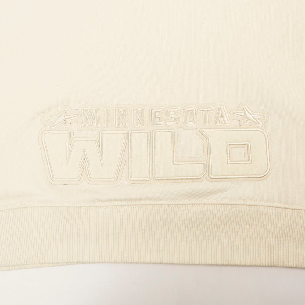NHL MINNESOTA WILD NEUTRAL WOMEN'S CROPPED PULLOVER HOODIE (EGGSHELL)