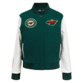 NHL MINNESOTA WILD CLASSIC WOMEN'S WOOL VARSITY JACKET (FOREST GREEN/WHITE)