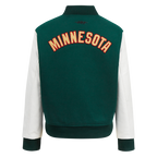 NHL MINNESOTA WILD CLASSIC WOMEN'S WOOL VARSITY JACKET (FOREST GREEN/WHITE)