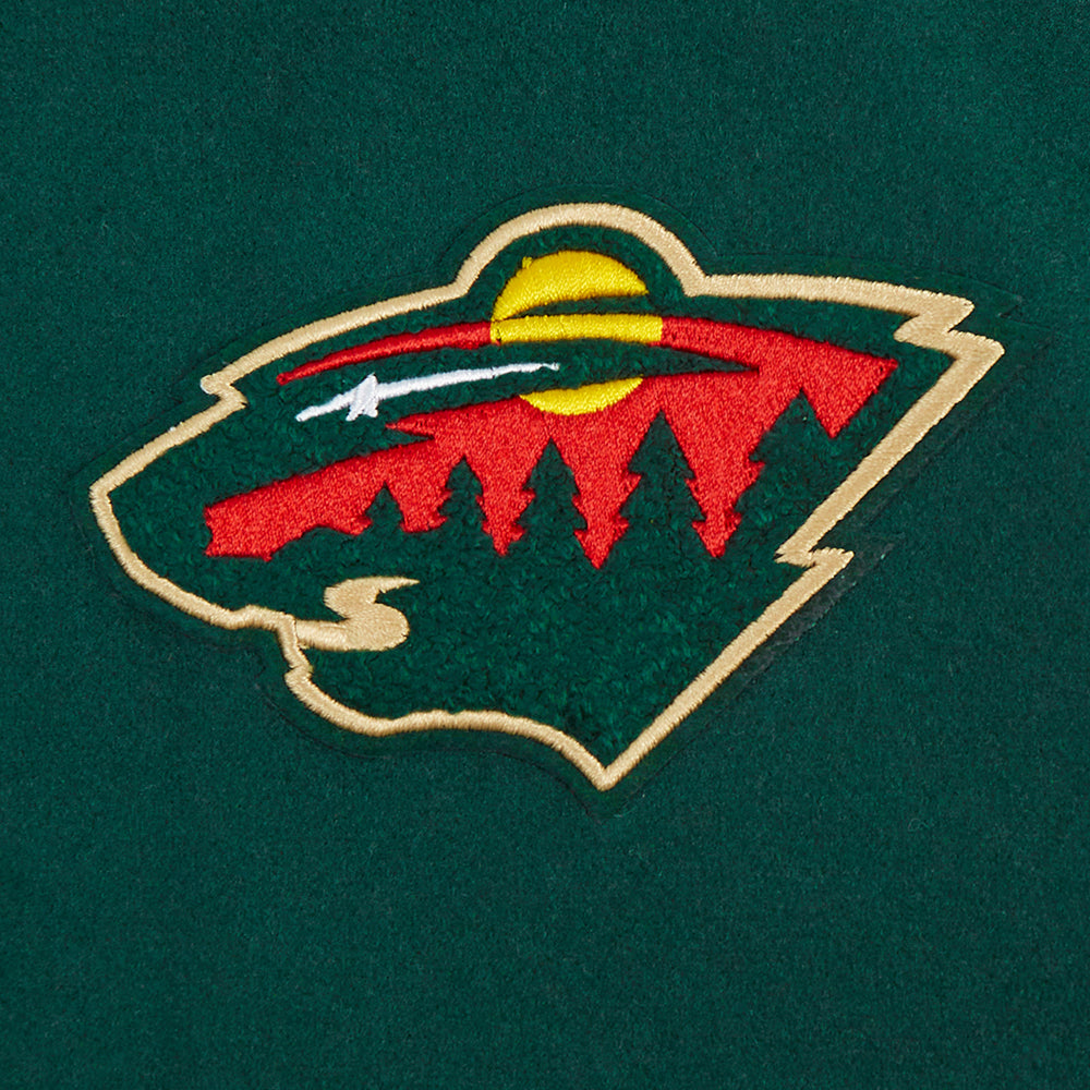 NHL MINNESOTA WILD CLASSIC WOMEN'S WOOL VARSITY JACKET (FOREST GREEN/WHITE)