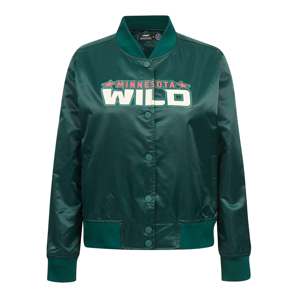 NHL MINNESOTA WILD CLASSIC BLOUSON EN SATIN POUR FEMME (VERT FORÊT)