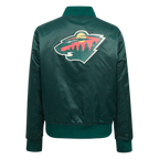 NHL MINNESOTA WILD CLASSIC BLOUSON EN SATIN POUR FEMME (VERT FORÊT)