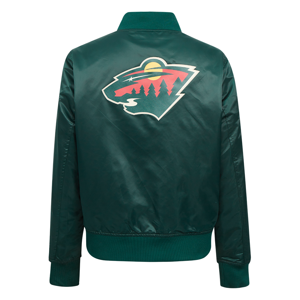 NHL MINNESOTA WILD CLASSIC BLOUSON EN SATIN POUR FEMME (VERT FORÊT)