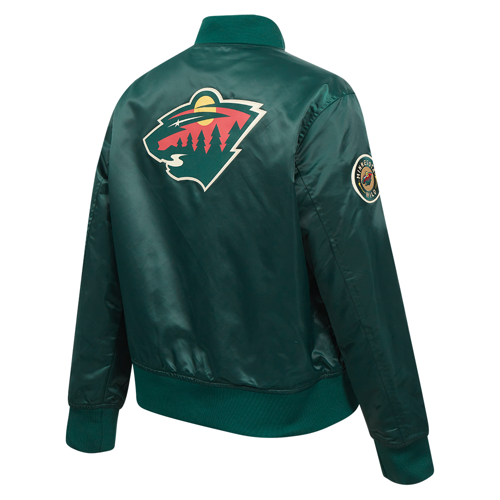 NHL MINNESOTA WILD CLASSIC BLOUSON EN SATIN POUR FEMME (VERT FORÊT)