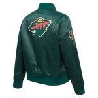 NHL MINNESOTA WILD CLASSIC BLOUSON EN SATIN POUR FEMME (VERT FORÊT)