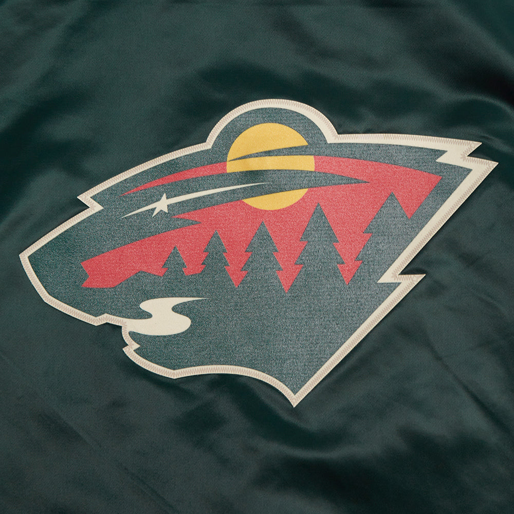 NHL MINNESOTA WILD CLASSIC BLOUSON EN SATIN POUR FEMME (VERT FORÊT)