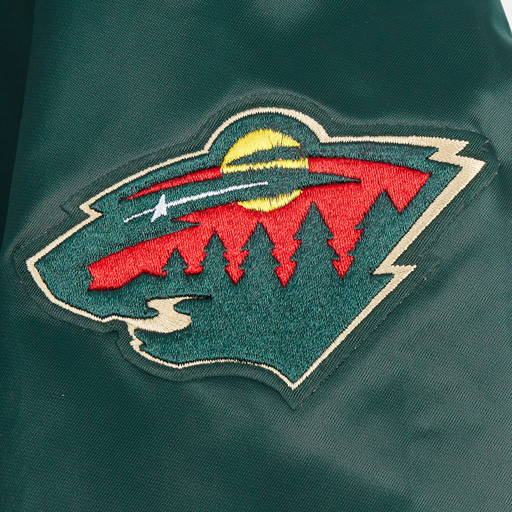 NHL MINNESOTA WILD CLASSIC BLOUSON EN SATIN POUR FEMME (VERT FORÊT)