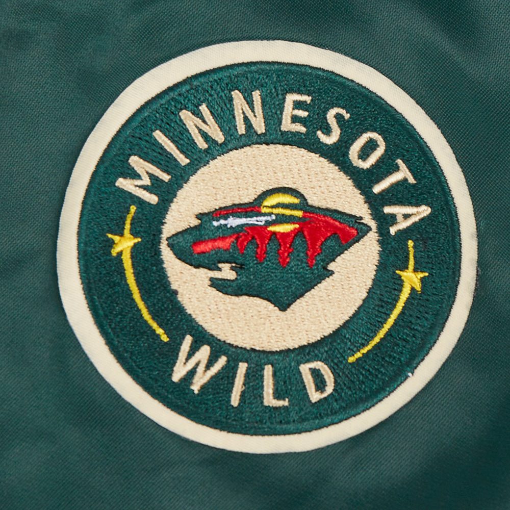 NHL MINNESOTA WILD CLASSIC BLOUSON EN SATIN POUR FEMME (VERT FORÊT)