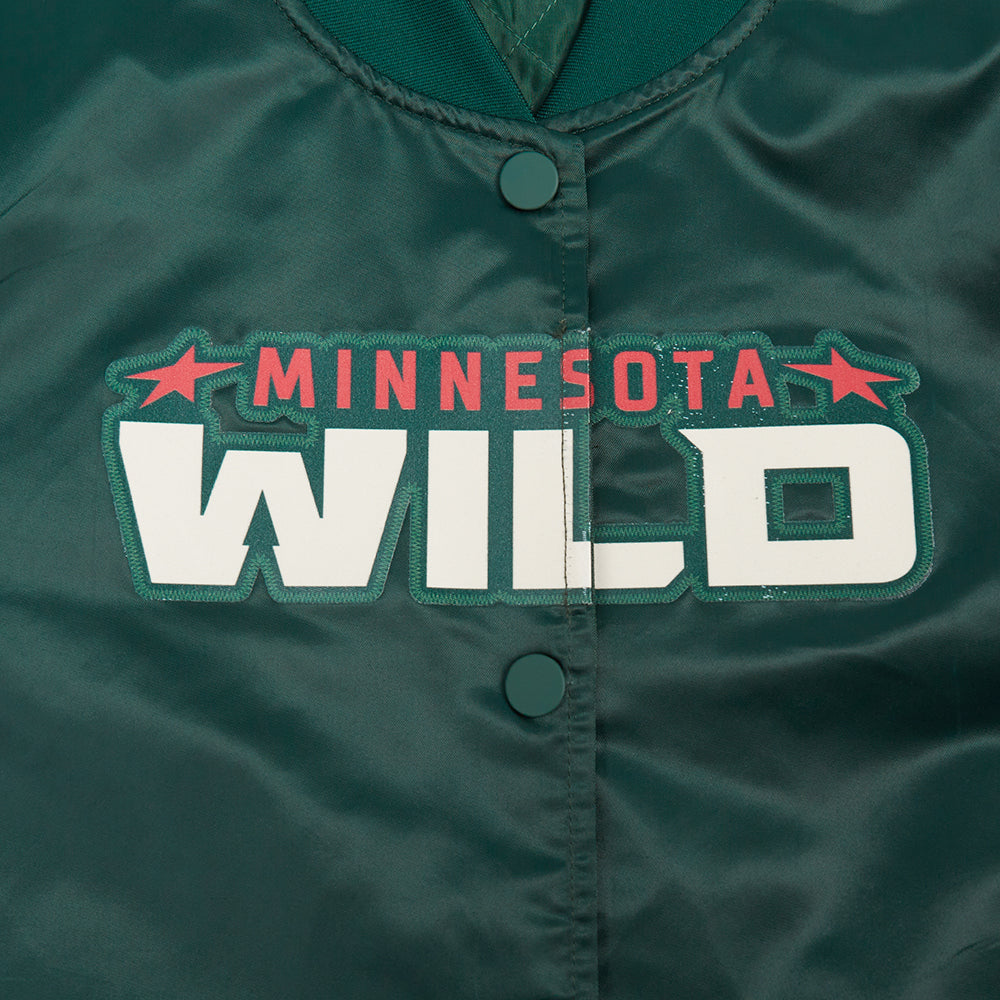 NHL MINNESOTA WILD CLASSIC BLOUSON EN SATIN POUR FEMME (VERT FORÊT)