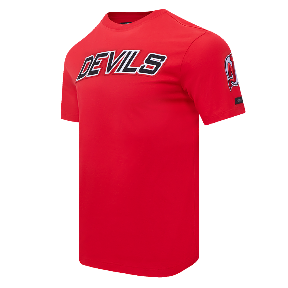 NHL NEW JERSEY DEVILS CLASSIC CHENILLE T-SHIRT POUR HOMME (ROUGE)