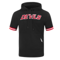 NHL NEW JERSEY DEVILS CLASSIC CHENILLE CHANDAIL À CAPUCHON EN MAILLE DOUBLE À MANCHES COURTES POUR HOMME (NOIR/ROUGE)