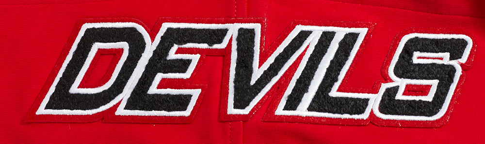 NHL NEW JERSEY DEVILS CLASSIC CHENILLE MEN'S DK SS PO HOODIE (RED/BLACK)