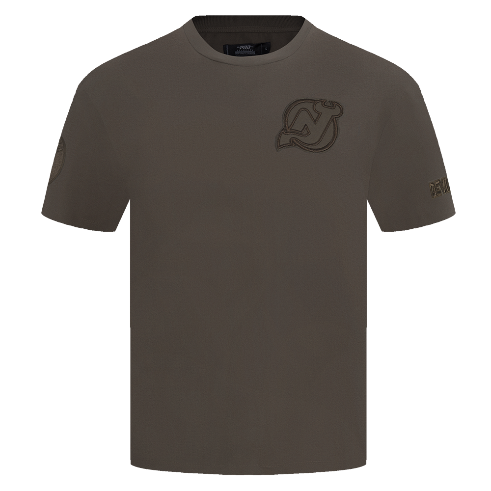 NHL NEW JERSEY DEVILS NEUTRAL T-SHIRT EN JERSEY DE COTON À ÉPAULES TOMBANTES POUR HOMME (TAUPE FONCÉ)