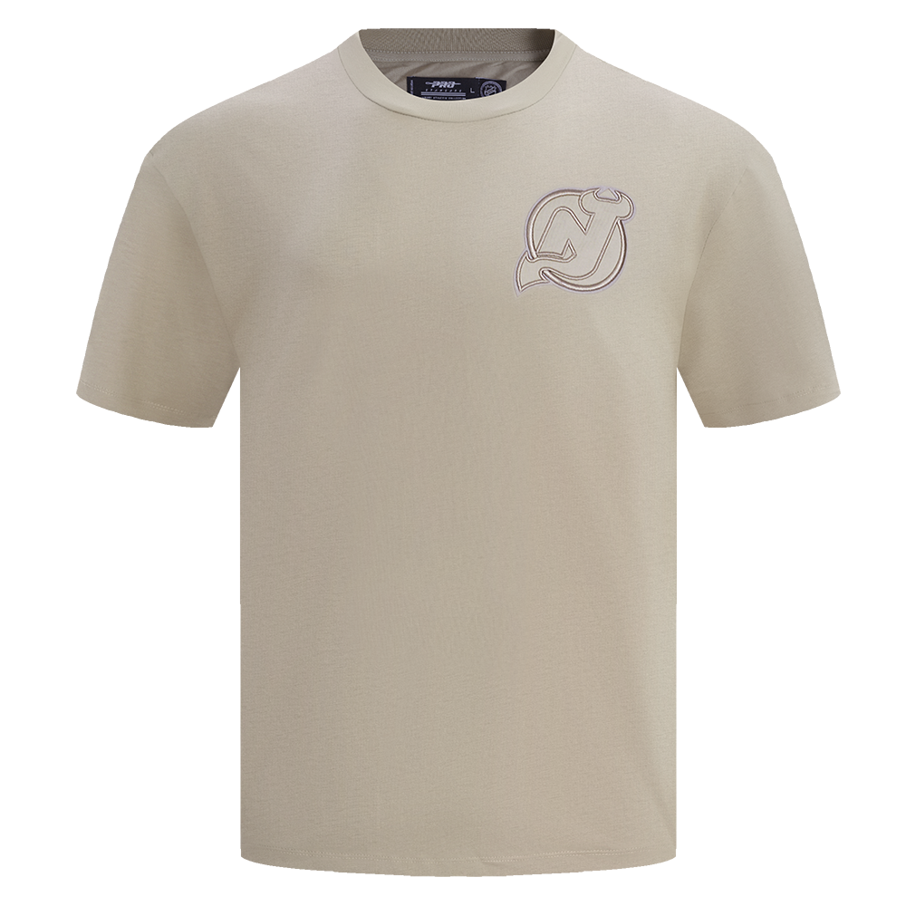 NHL NEW JERSEY DEVILS NEUTRAL T-SHIRT EN JERSEY DE COTON À ÉPAULES TOMBANTES POUR HOMME (TAUPE)