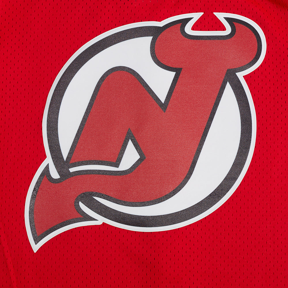 NHL NEW JERSEY DEVILS CLASSIC MESH BUTTON DOWN SHIRT (RED/BLACK)