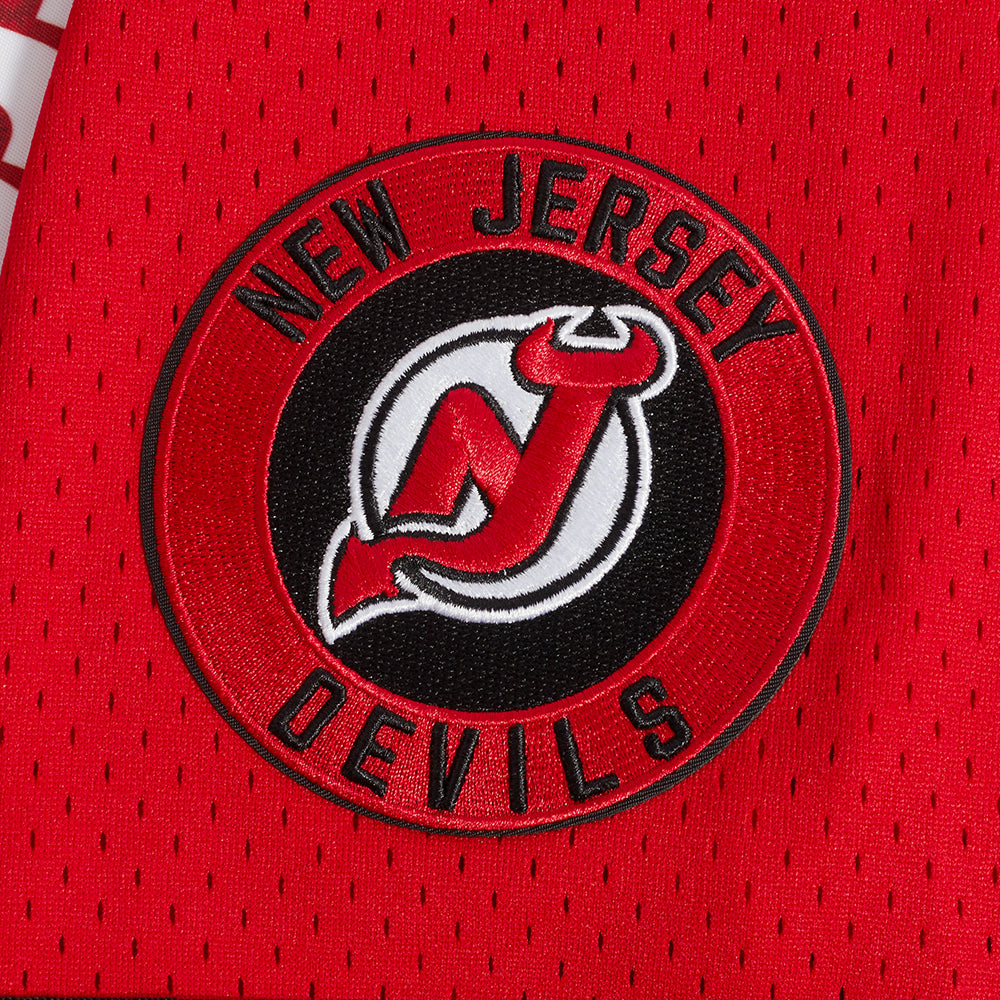 NHL NEW JERSEY DEVILS CLASSIC MESH BUTTON DOWN SHIRT (RED/BLACK)