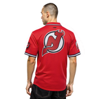 NHL NEW JERSEY DEVILS CLASSIC MESH BUTTON DOWN SHIRT (RED/BLACK)