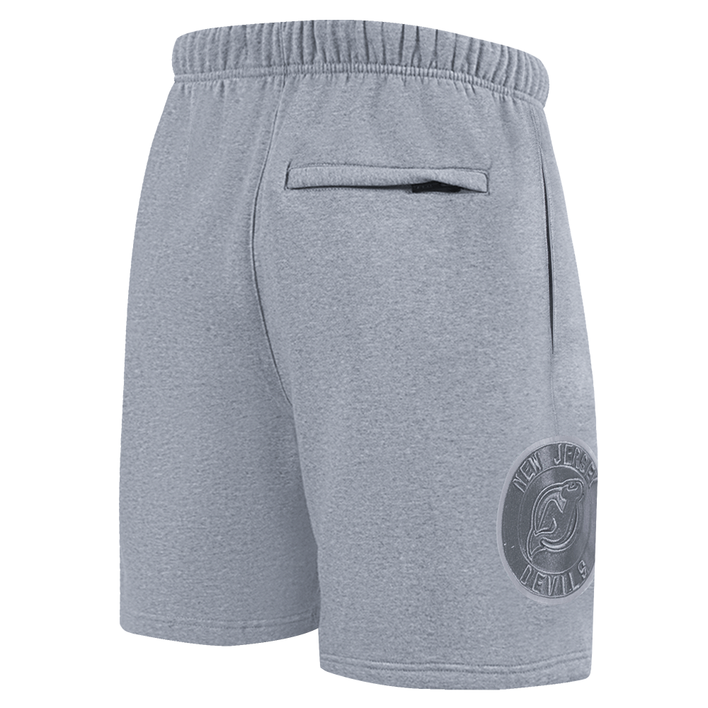 NHL NEW JERSEY DEVILS NEUTRAL SHORT EN MOLLETON POUR HOMME (GRIS CHINÉ FONCÉ)