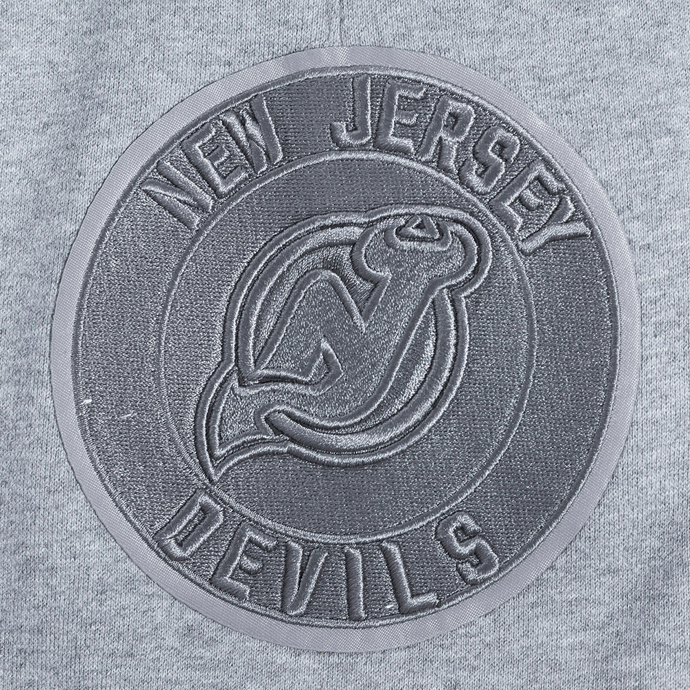 NHL NEW JERSEY DEVILS NEUTRAL SHORT EN MOLLETON POUR HOMME (GRIS CHINÉ FONCÉ)