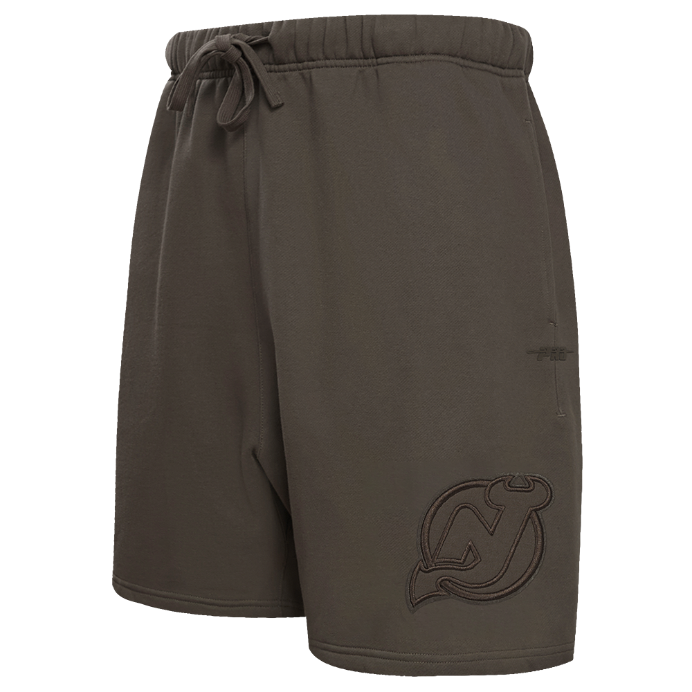 NHL NEW JERSEY DEVILS NEUTRAL SHORT EN MOLLETON POUR HOMME (TAUPE FONCÉ)