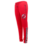 NHL NEW JERSEY DEVILS CLASSIC CHENILLE PANTALON D'ENTRAÎNEMENT EN MAILLE DOUBLE POUR HOMME (ROUGE/NOIR)