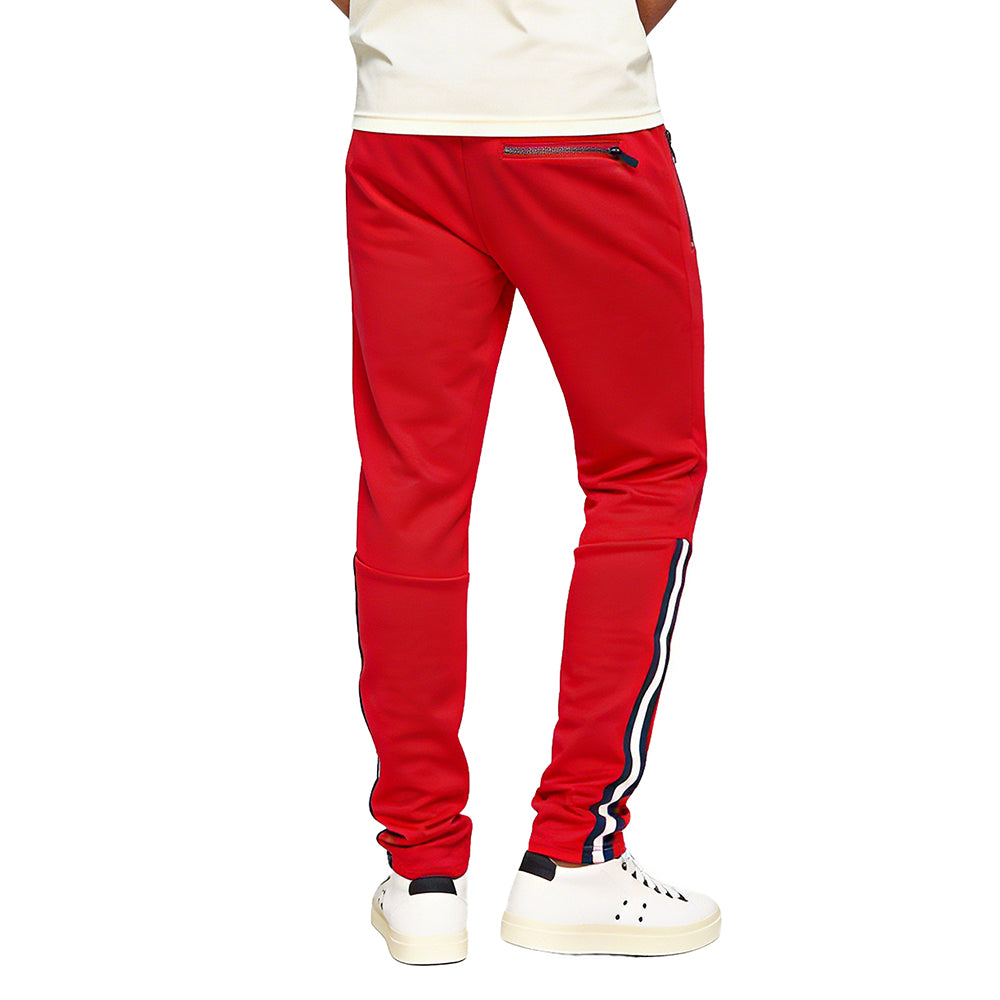 NHL NEW JERSEY DEVILS CLASSIC CHENILLE PANTALON D'ENTRAÎNEMENT EN MAILLE DOUBLE POUR HOMME (ROUGE/NOIR)
